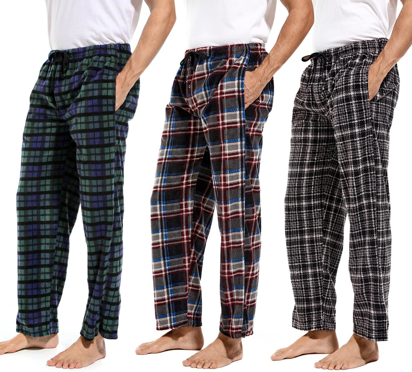 DG Hill Mens Pajama Pants Soft Fleece Lounge Sleepwear with Pockets