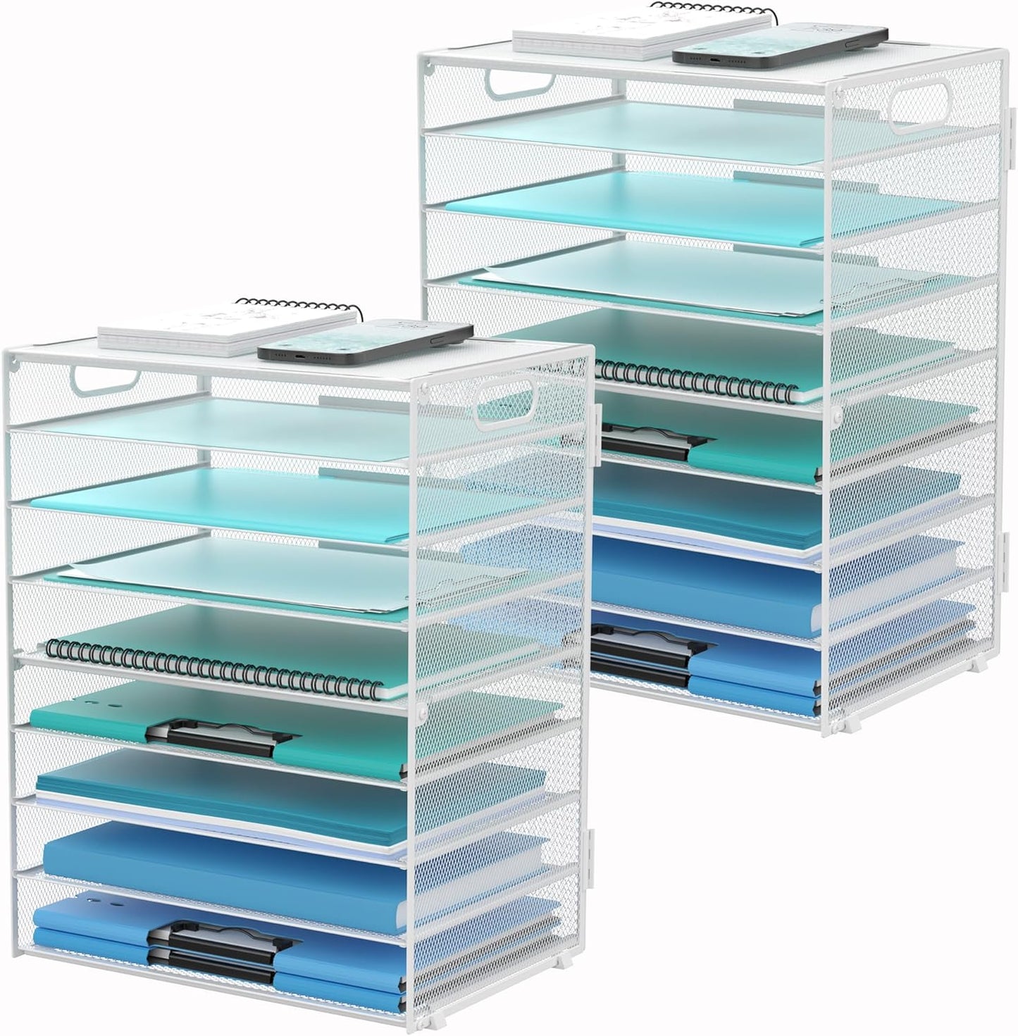 9-Tier Paper Letter Tray Desk Organizer for Office and Home