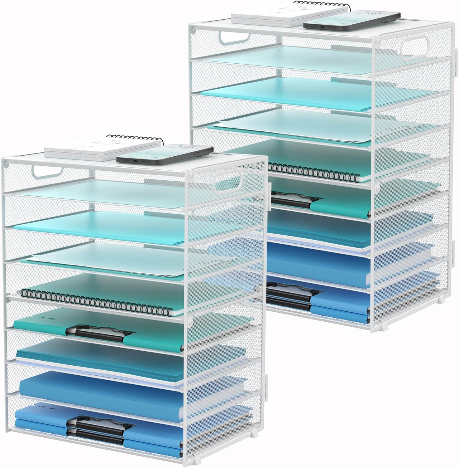 9-Tier Paper Letter Tray Desk Organizer for Office and Home