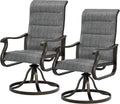 Patio Swivel Dining Chairs Set of 2 - Comfortable 360 Outdoor Seating