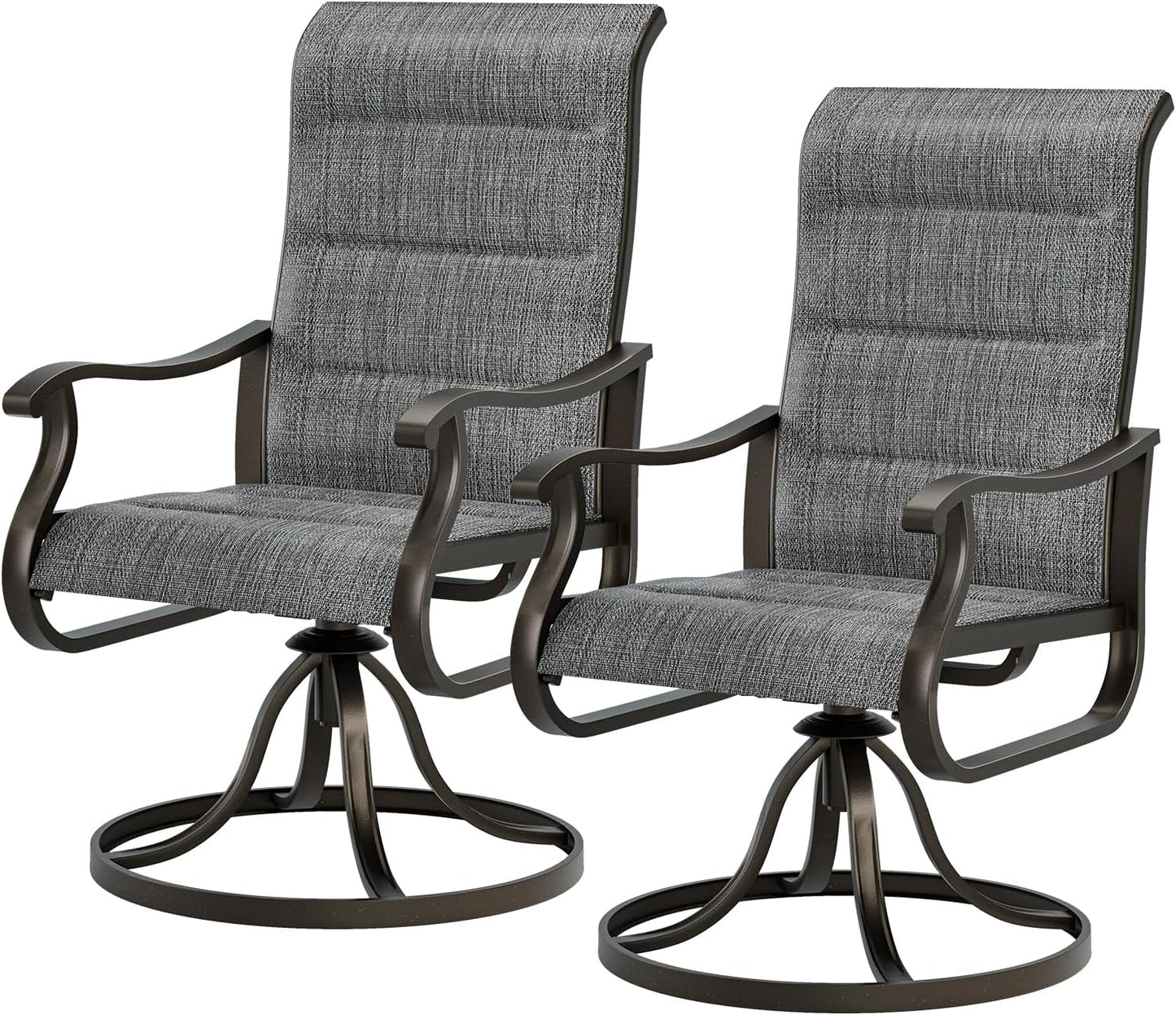 UDPATIO Outdoor Dining Chairs Set of 2 with Swivel and Rocking