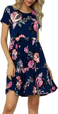 levaca Women Summer Ruffle Loose Swing Casual Dress - Lightweight