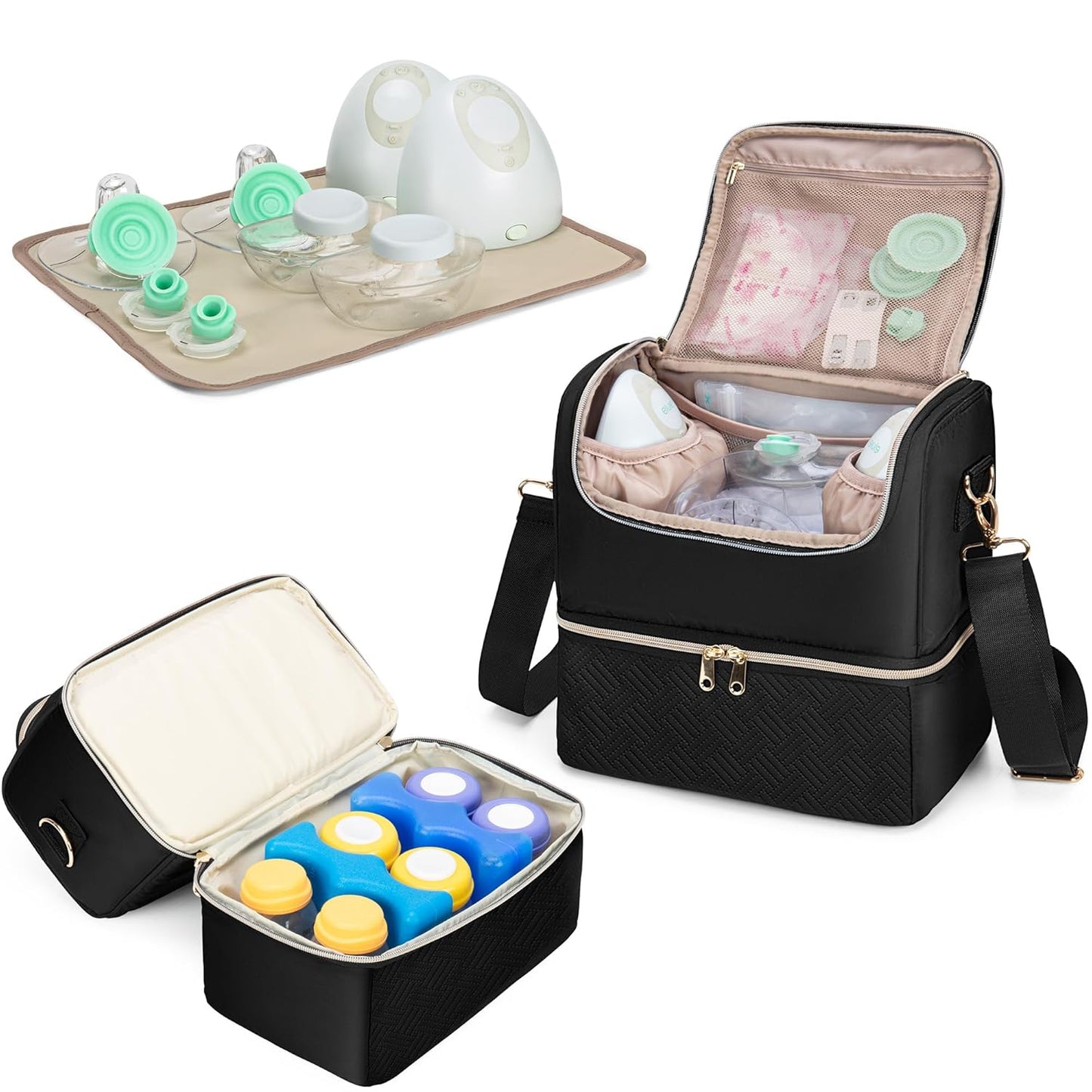 Fasrom Breast Pump Bag with Cooler Compartment for Moms