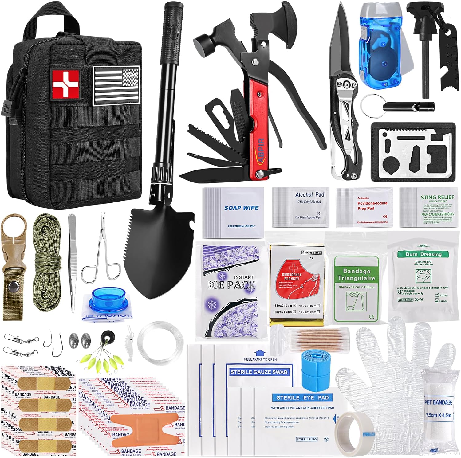 Ultimate 200-in-1 Survival Kit - Upgraded First Aid + Tactical Gear