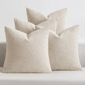 Decorative Boucle Throw Pillow Covers 18x18 in - Pack of 4 Beige