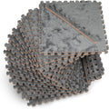 16 Piece Carpet Squares Puzzle Mat 49 in x 49 in Plush Interlocking