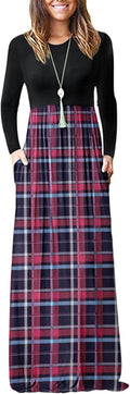 AUSELILY Women's Long Sleeve Maxi Dress - Comfortable Casual Fit