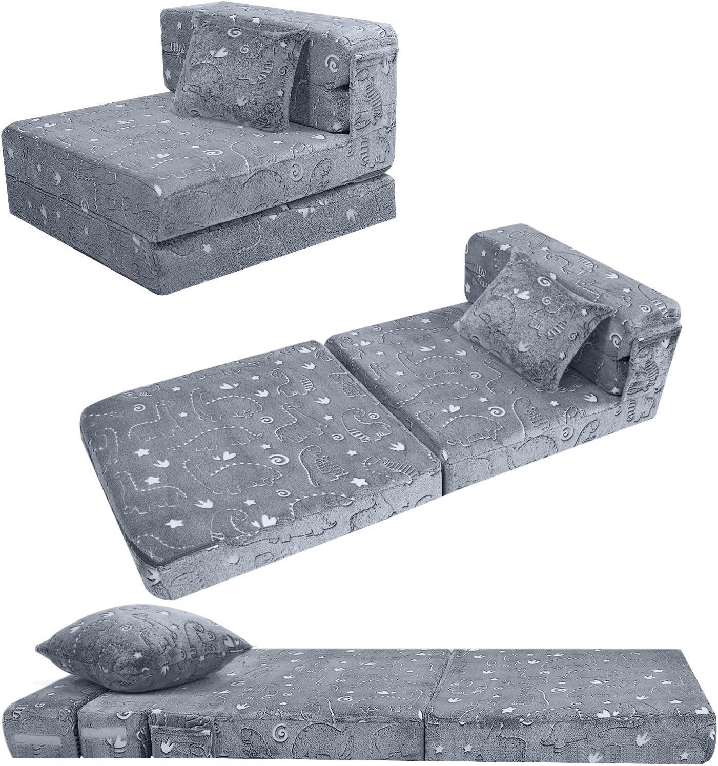 MeMoreCool Kids Floor Mattress Glow in The Dark Sofa Couch