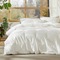Bedsure 100% Stone Washed Cotton Duvet Cover Queen - Soft Linen Look
