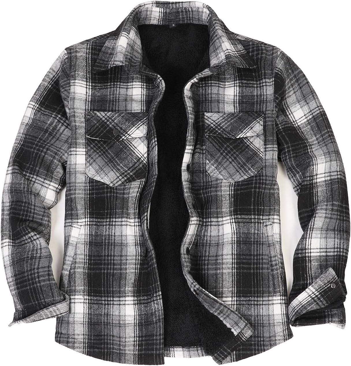 ZENTHACE Men's Sherpa Lined Flannel Shirt Jacket for Winter