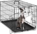 36 in Double Door Dog Crate - Foldable Metal Kennel with Tray
