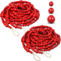 Wood Bead Garland 32.8 ft Red Rustic Christmas Beads Garland