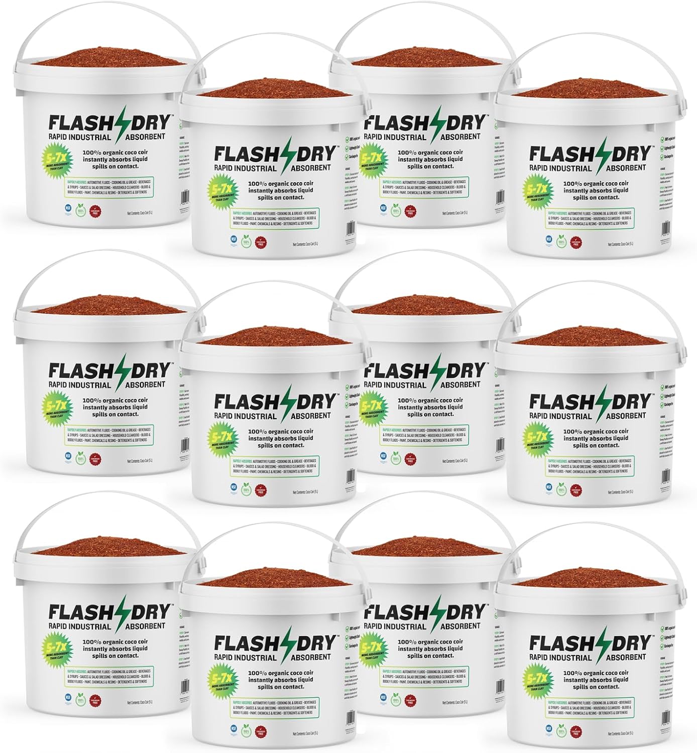 FlashDry Super Spill Absorbent 5L Bucket for Oil Paint Grease
