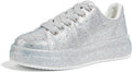 Rhinestone Sneakers for Women Platform Sparkly Glitter Bling - Wedding