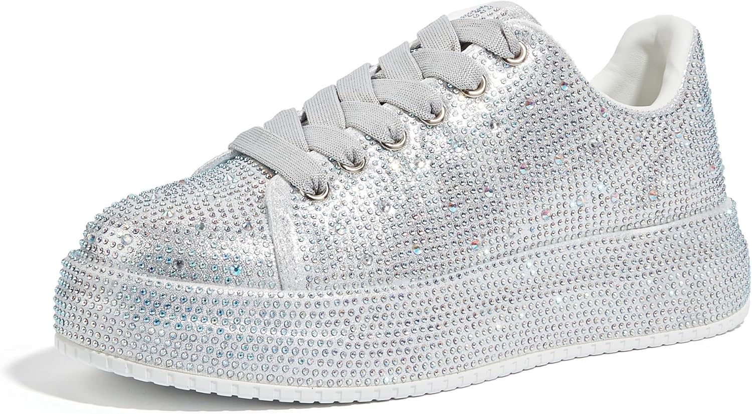 Sparkly Rhinestone Sneakers for Women - Platform Bling Shoes