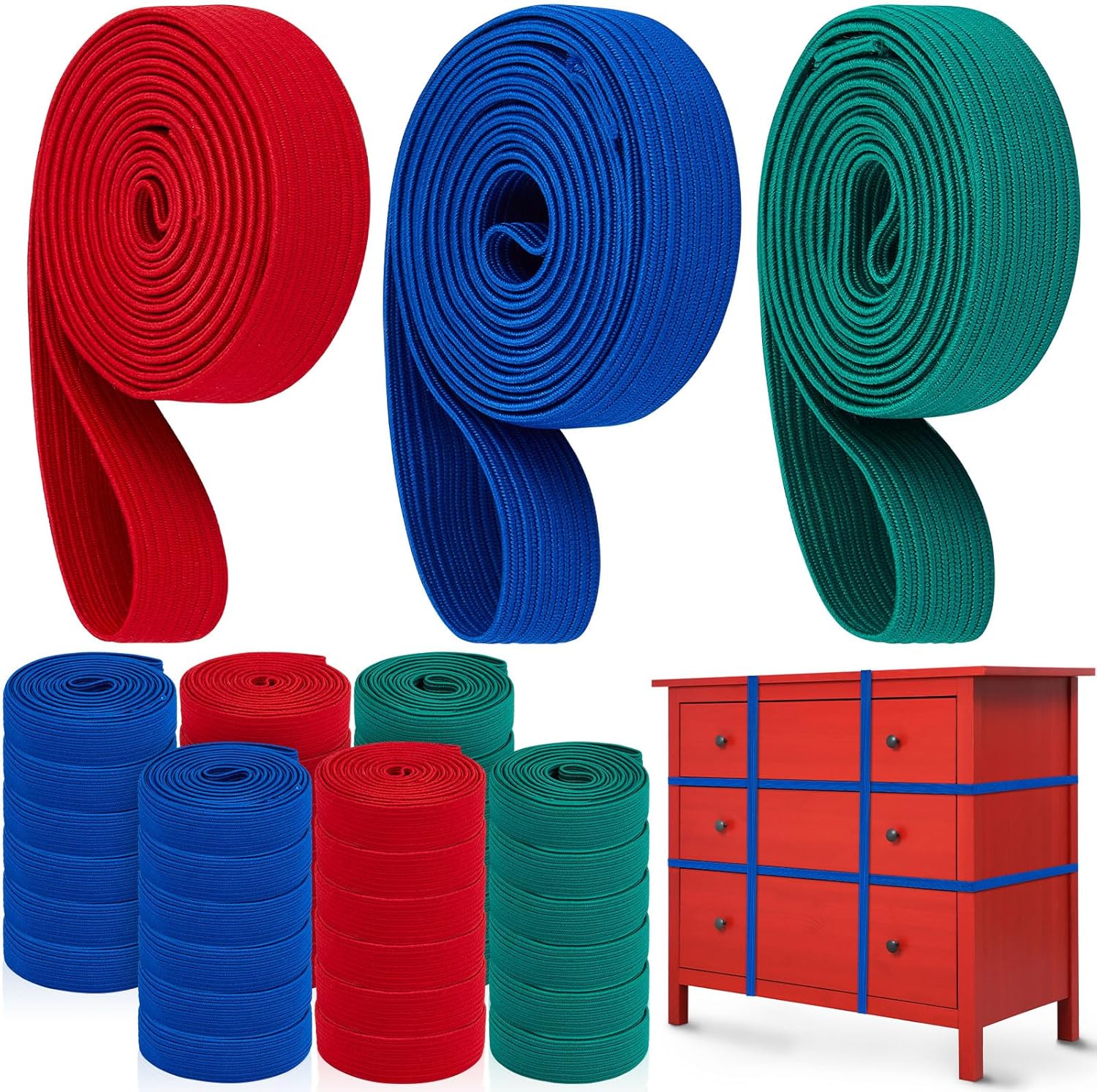 36 Pcs Extra Large Moving Rubber Bands for Furniture Packing