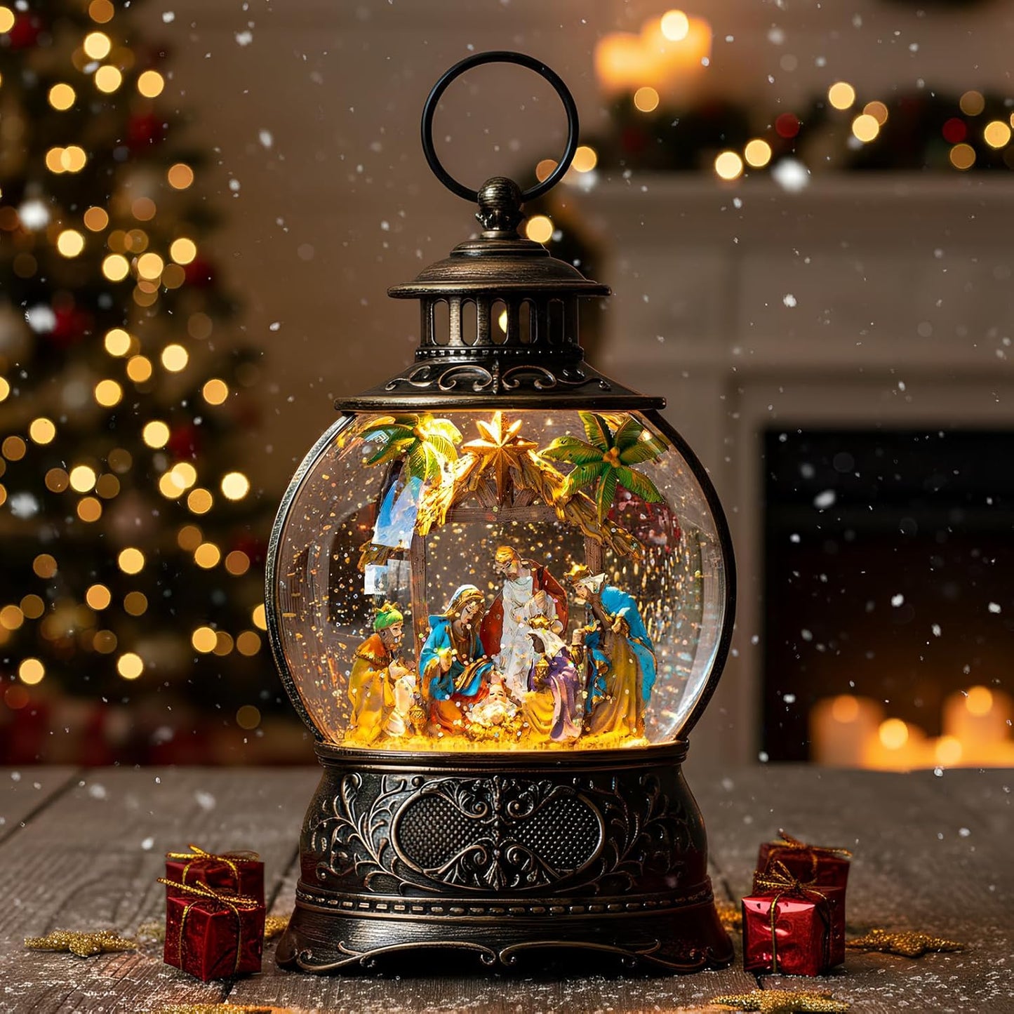 Christmas Snow Globes Adoration of The Magi Nativity Scene