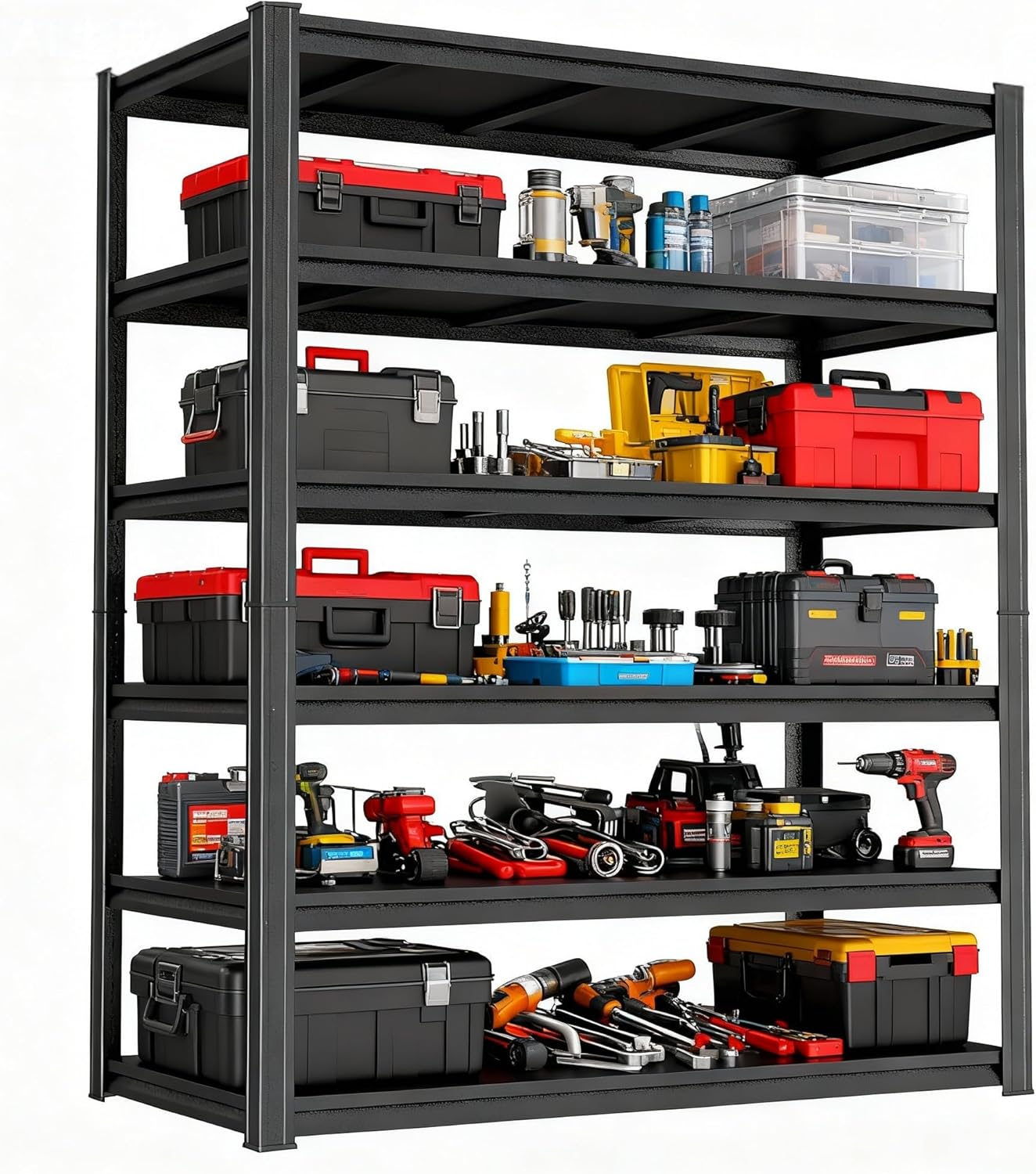 Heavy Duty Garage Shelving Unit for Tools and Equipment Storage
