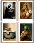 Star Wars Bathroom Decor 4 Piece Wall Collage - Premium Giclee Print