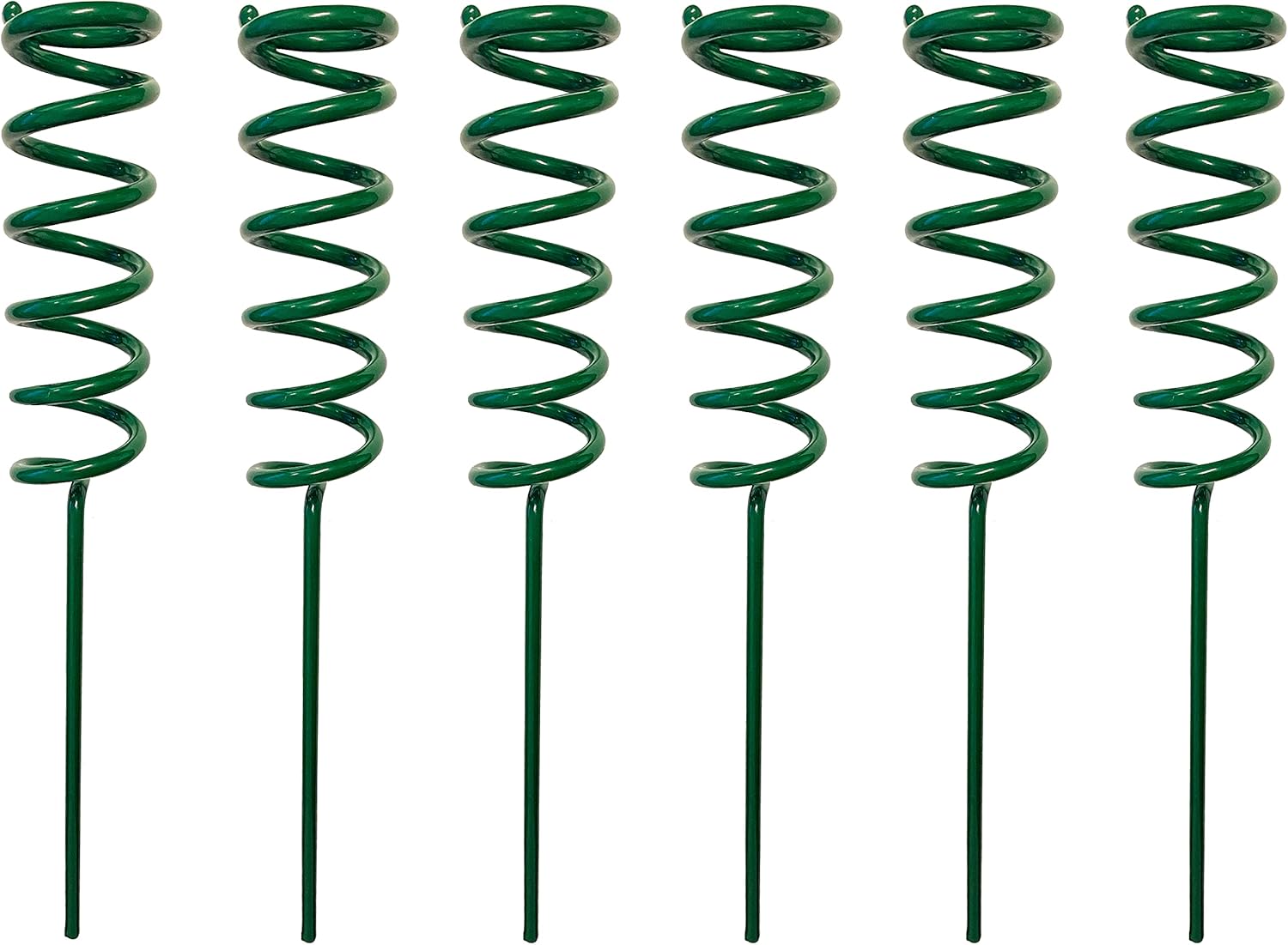 6-Pack Heavy Duty Fishing Rod Ground Stand, Green, Vinyl Coated