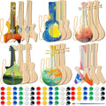 Syhood 18 Pcs DIY Wood Guitar for Kids - Paintable Craft Kit