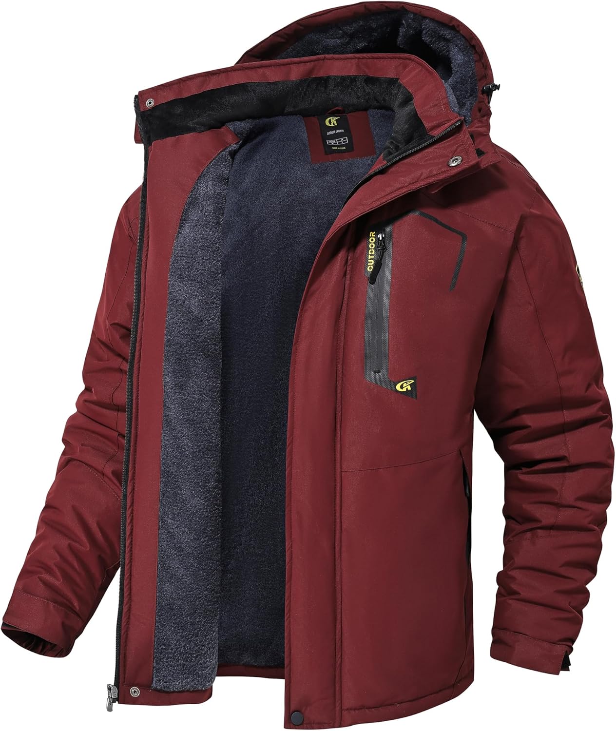 QPNGRP Mens Waterproof Ski Snowboard Jacket for Winter Sports