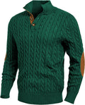 Men's Cable Knit Pullover Sweater with Stand Collar - Warm Everyday