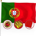 Portugal Flag 3x5 ft Double Sided Embroidered - Heavy Duty Outdoor