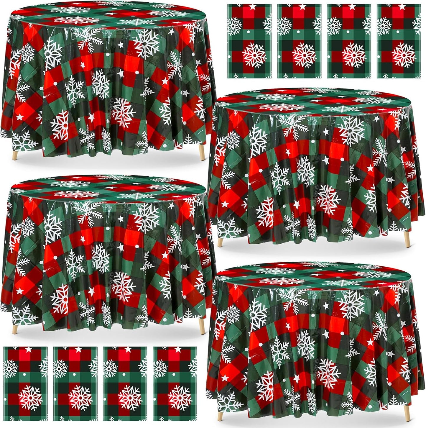 Christmas Snowflake Round Table Cloths for Festive Decor