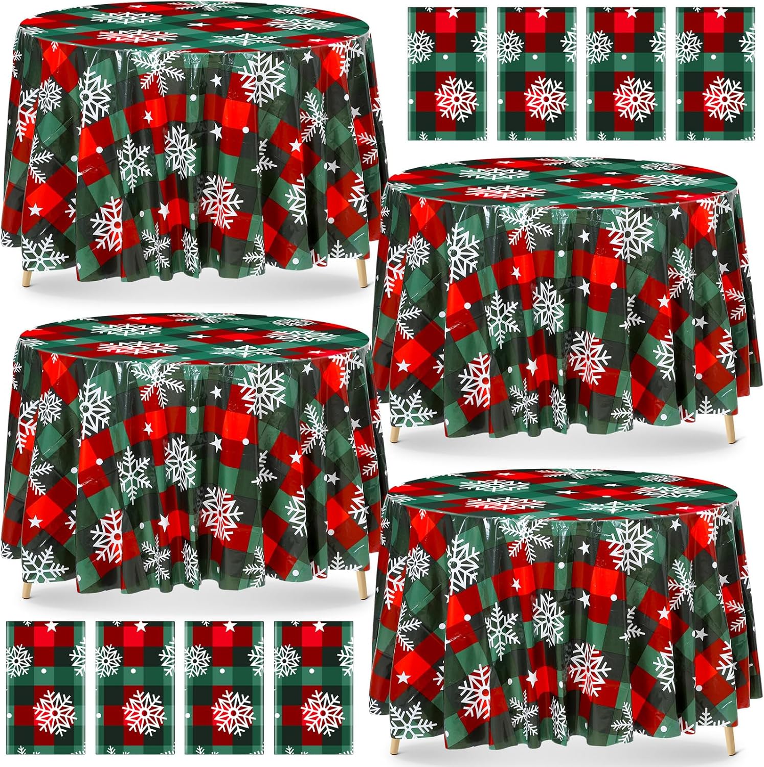 Christmas Snowflake Round Table Cloths for Festive Decor