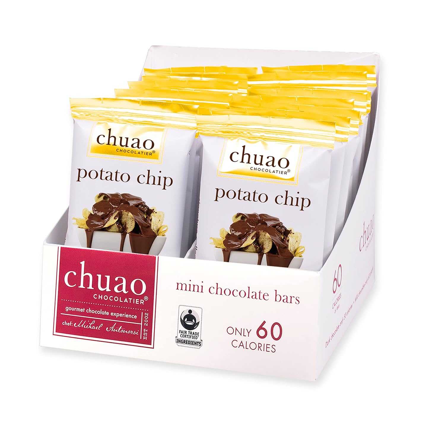 Chuao Chocolatier Potato Chip Milk Chocolate Mini Bars 24 Pack