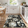 Floral Washable Area Rug 3x5 - Soft Non-Slip Low-Pile Paisley