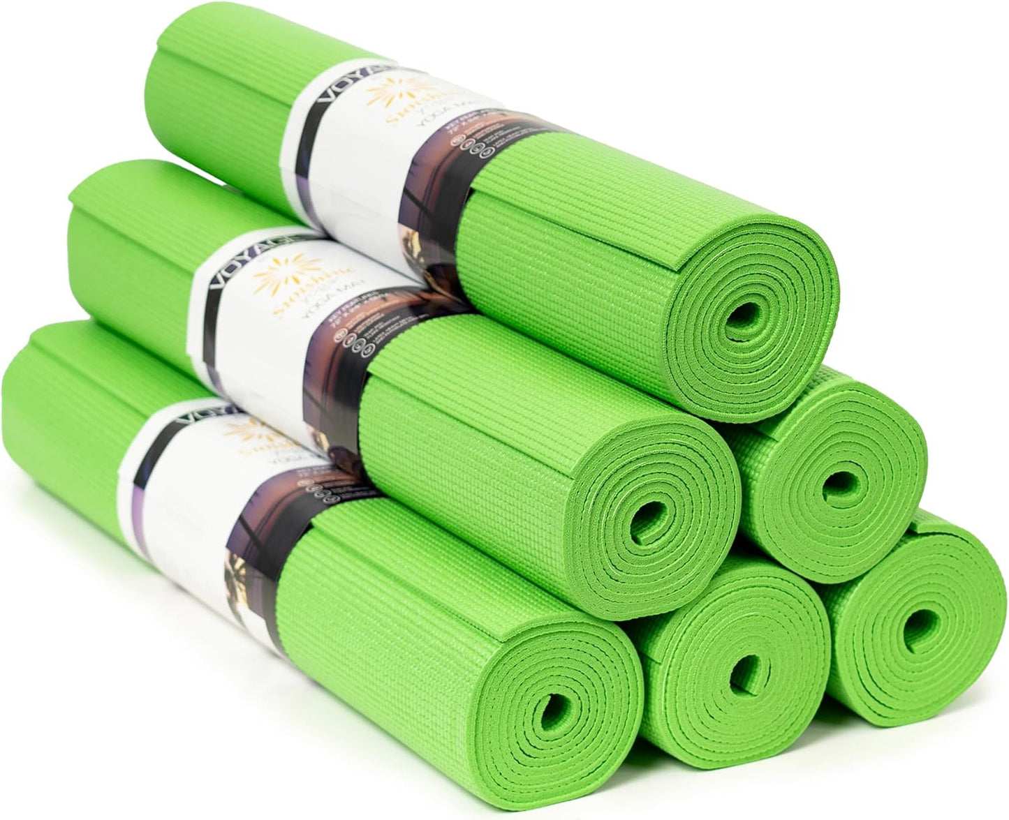 Sunshine Yoga Voyage Yoga Mat Set - 6 Pack for Studio Use