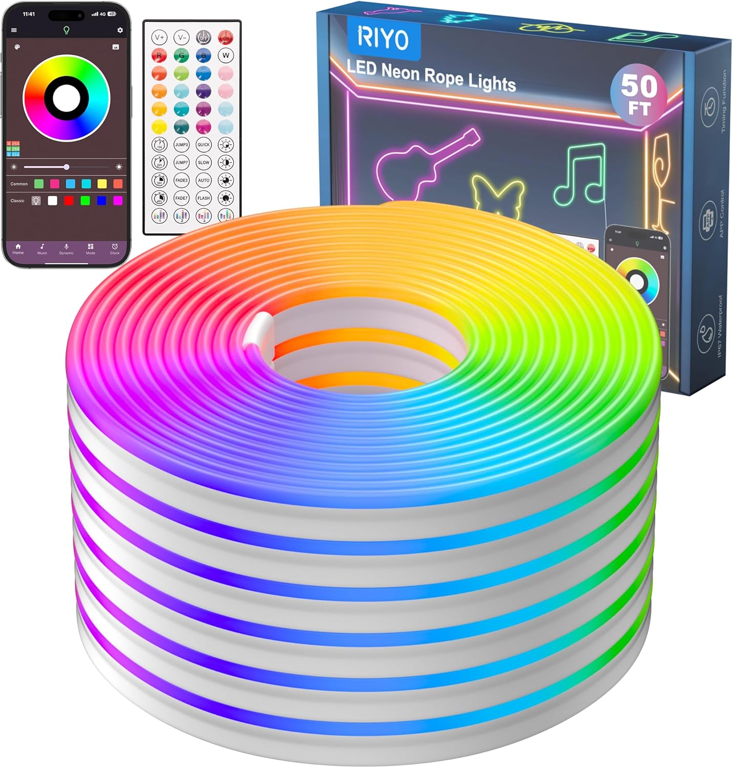 Neon Rope Lights 50Ft RGB LED Strip Lights for Any Occasion