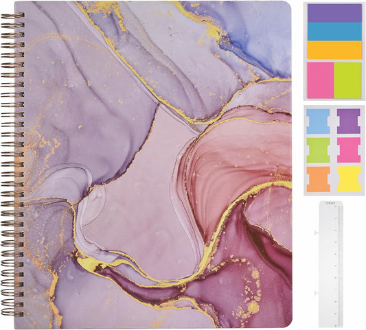 NELOVI Pink Marble Spiral Notebook - Durable 160 Pages