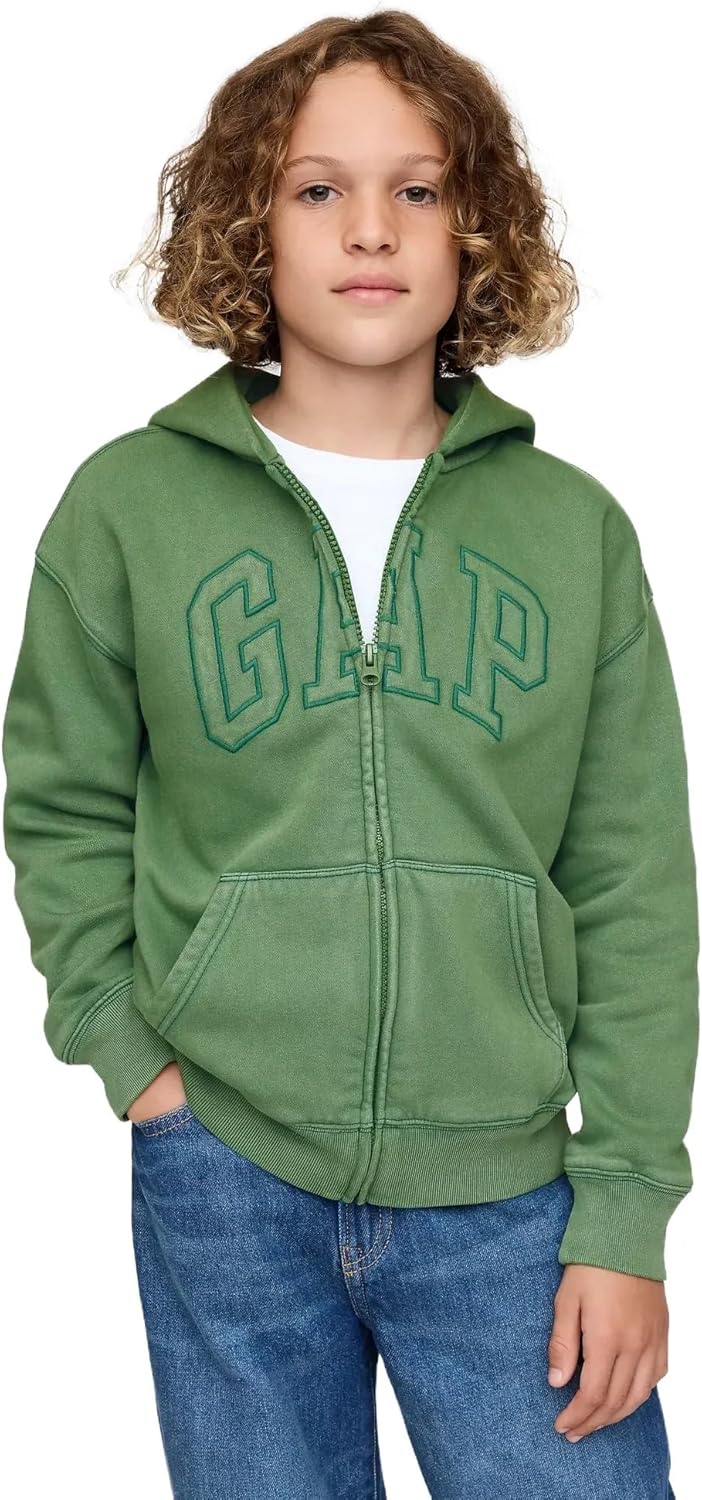 GAP Boys' Logo Full-Zip Hoodie - Warm & Stylish!