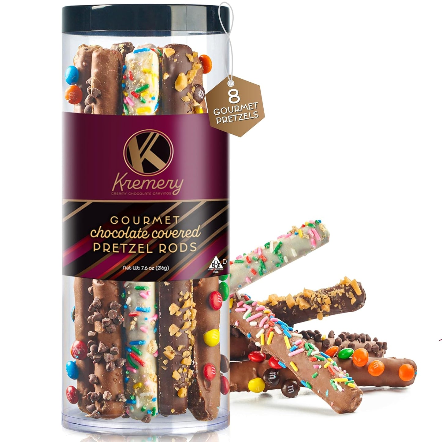 KREMERY Creamy Chocolate Covered Pretzel Rods Gift Basket