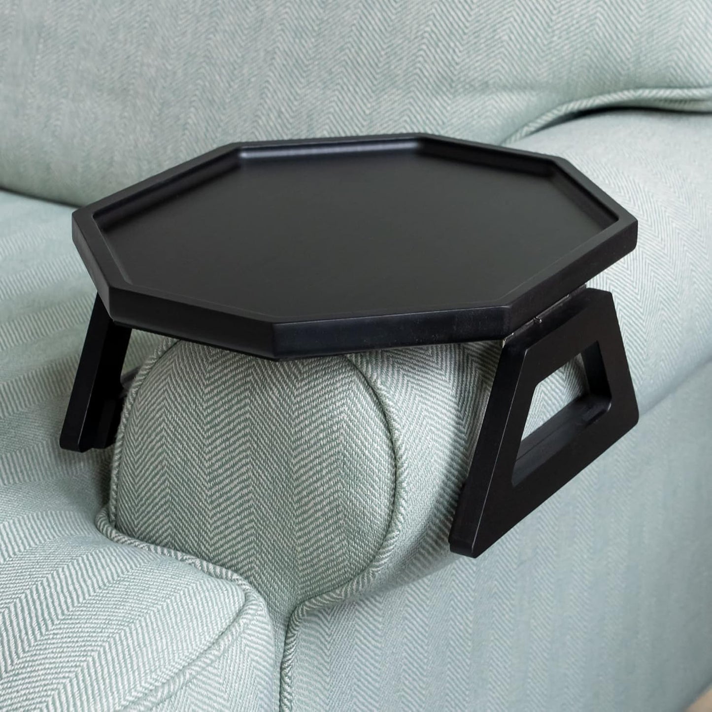 Bamboo Couch Arm Table for Snacks, Drinks, and Remotes