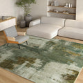 Kelarea Living Room Rug 5x7 - Washable Modern Abstract Green Rug