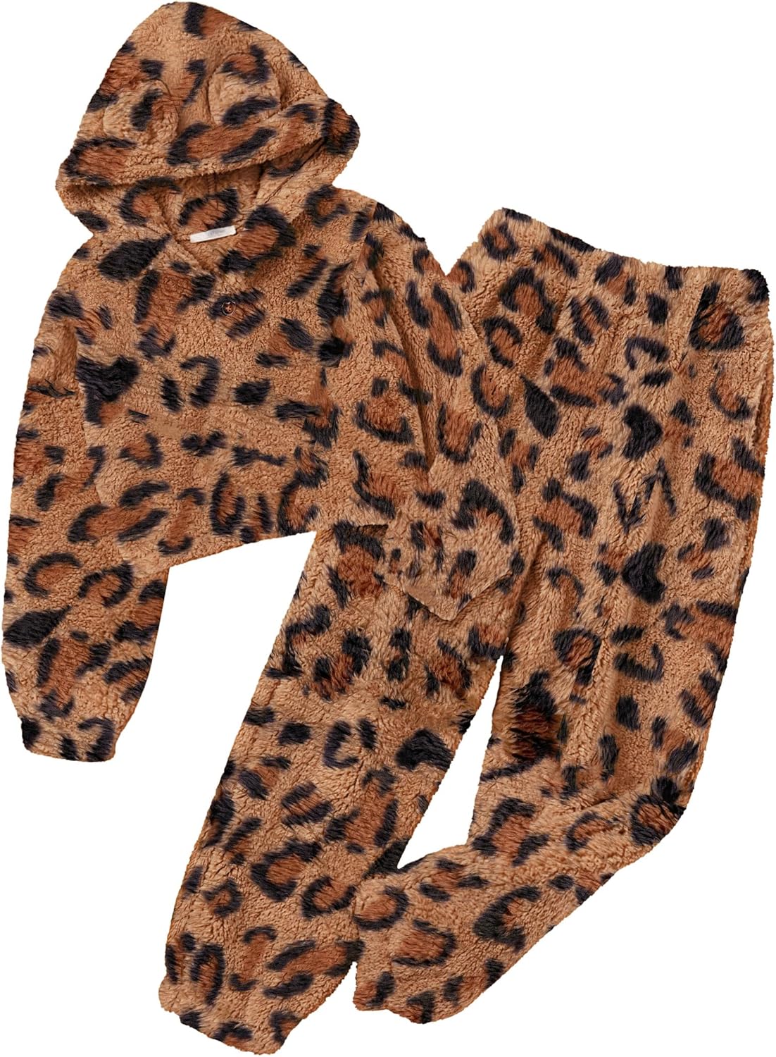 Arshiner Girls 2 Piece Outfits Fuzzy Hoodie and Sweatpants Set