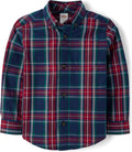 Toddler Long Sleeve Plaid Button Up Shirt - Soft 100% (Style Z1ZR)