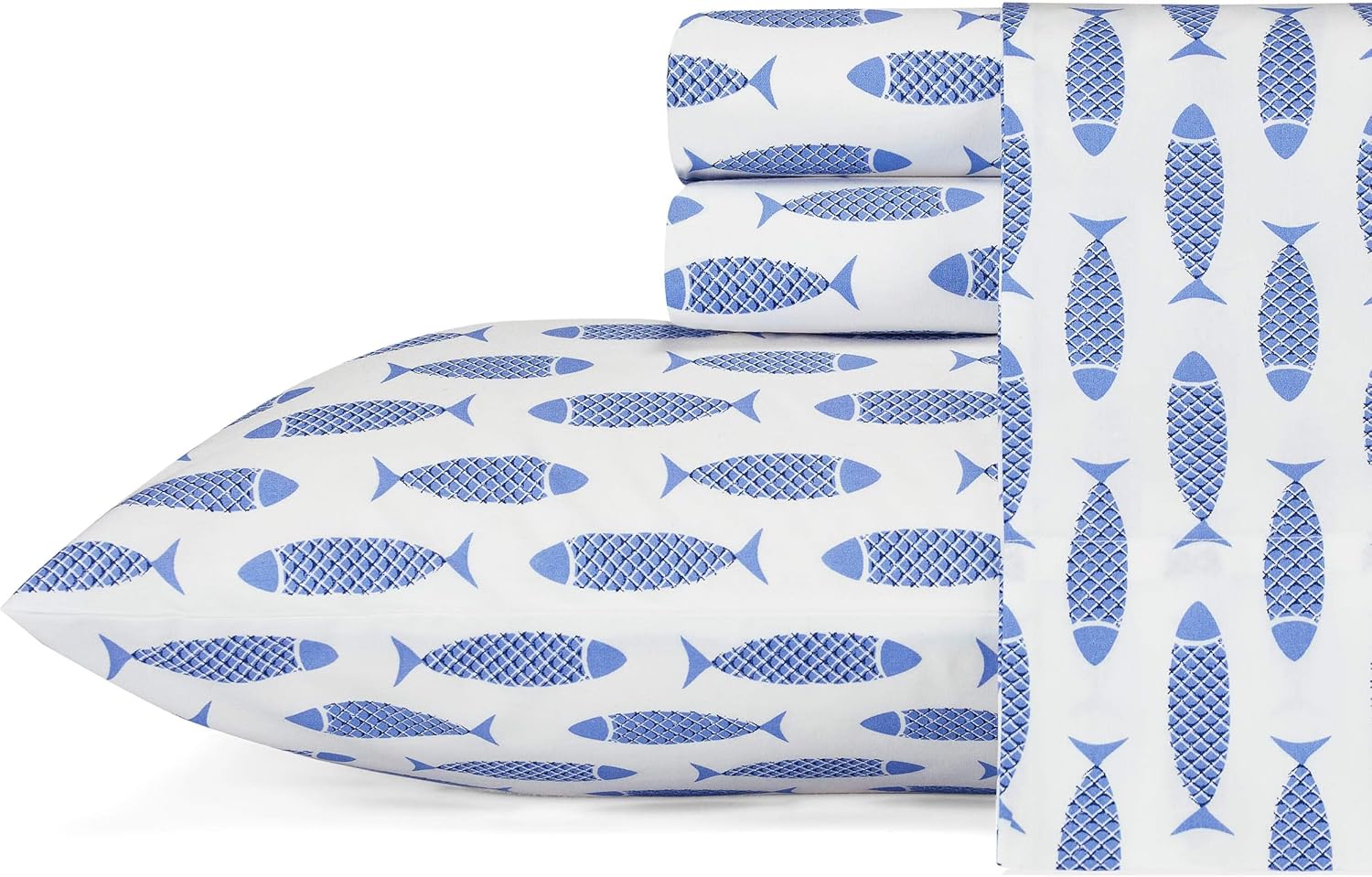 Nautica Queen Sheets Set - Crisp Cotton Percale Bedding