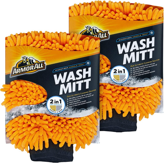 Armor All Microfiber Car Wash Mitt - Clean Vehicles Effortlessly