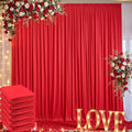 30ft x 10ft Wrinkle Free Red Backdrop Curtain - Silky Photo Drapes