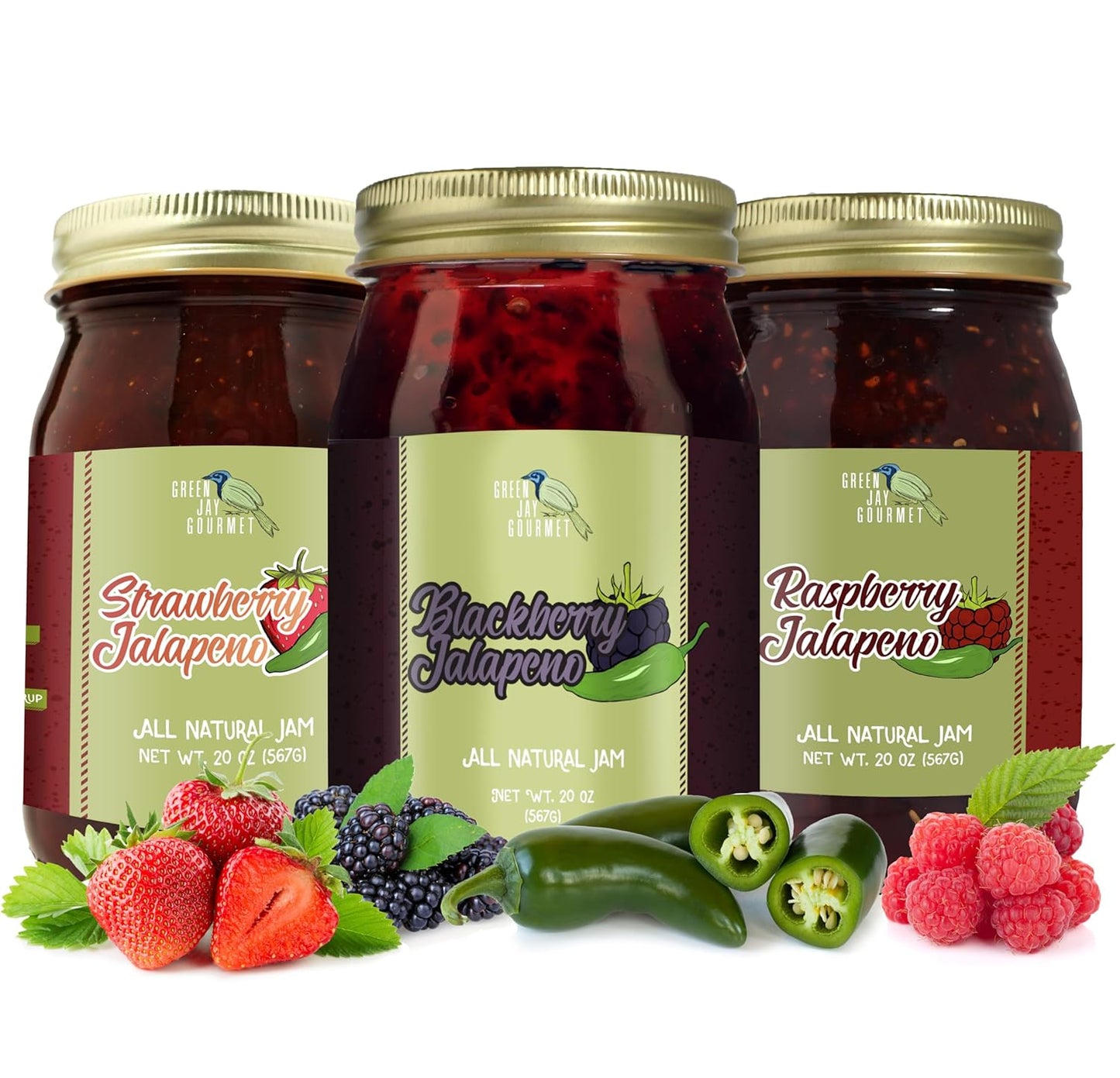 Green Jay Gourmet Spicy Jam Variety Pack - Bold Flavors Await