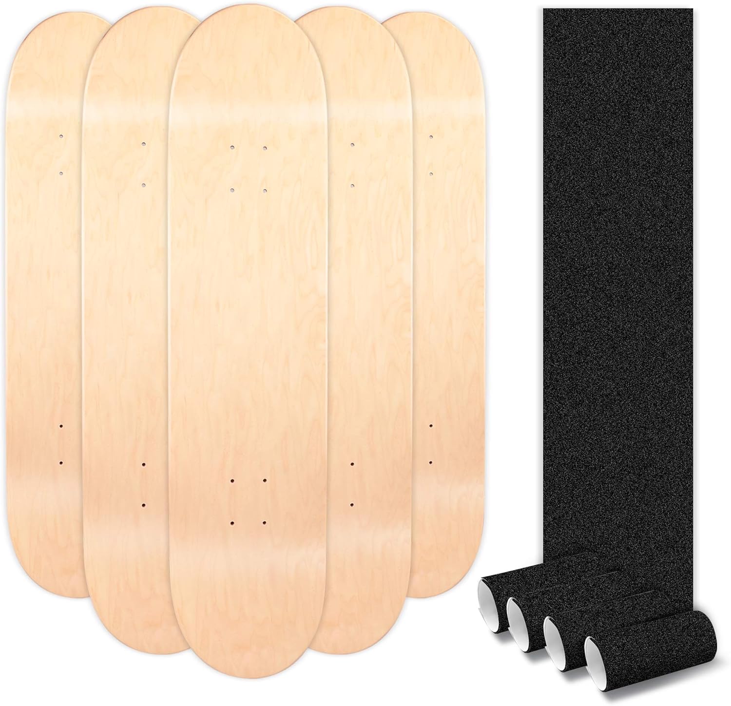 Maple Skateboard Decks Double Tail Light Decks with Grip Tape