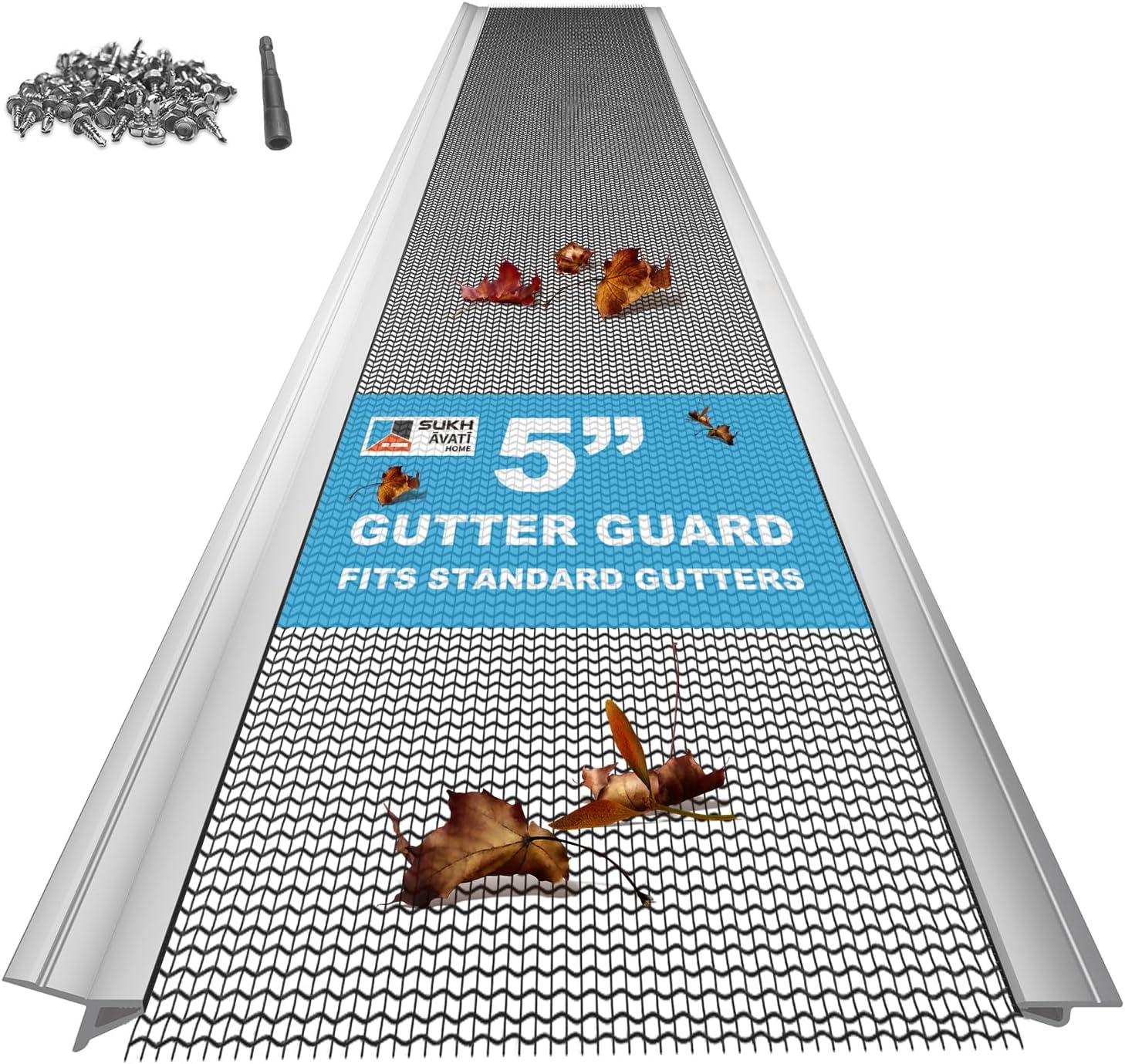 Stainless Steel Gutter Guard Kit - 48FT Heavy-Duty Protection