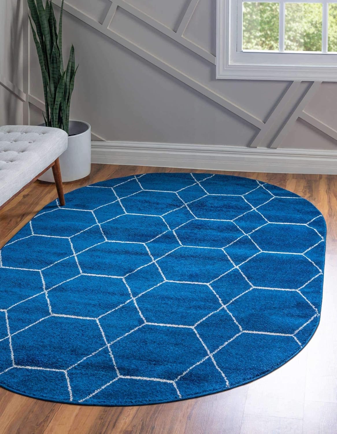 Unique Loom Trellis Frieze Collection Area Rug - Geometric Design
