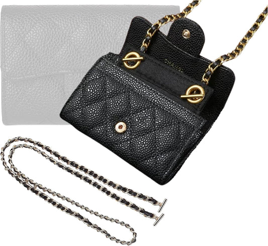Card Holder Conversion Kit for Small Flap Wallet Insert & Chain