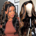 Vemalin Highlight Wig Human Hair Body Wave Lace Front Wigs